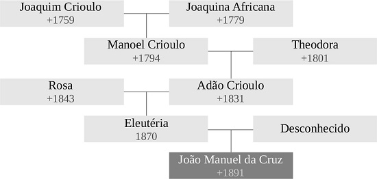 Diagrama da fam&iacute;lia do segundo Capit&atilde;o Jo&atilde;o Manuel da Cruz
              28