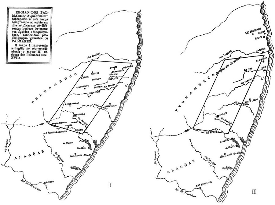 : Mapas publicados na obra de Edison Carneiro, em 1947