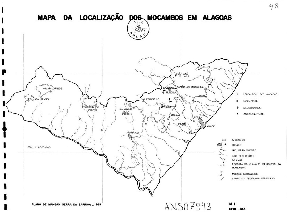 : Mapa anexo ao Processo de Tombamento da Serra da Barriga, c.1985