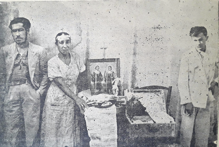 Maria Duas Tran&ccedil;as, seu marido e um amigo entre os objetos apreendidos pela pol&iacute;cia