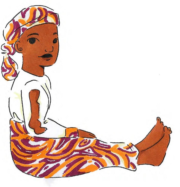 Postura corporal mantida pelas mwali durante todo o
							rito