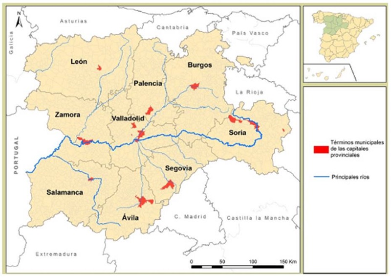Localizaci�n de la comunidad de Castilla y Le�n