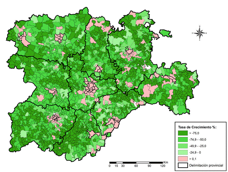 Tasa de crecimiento poblacional entre 1950 y 2020