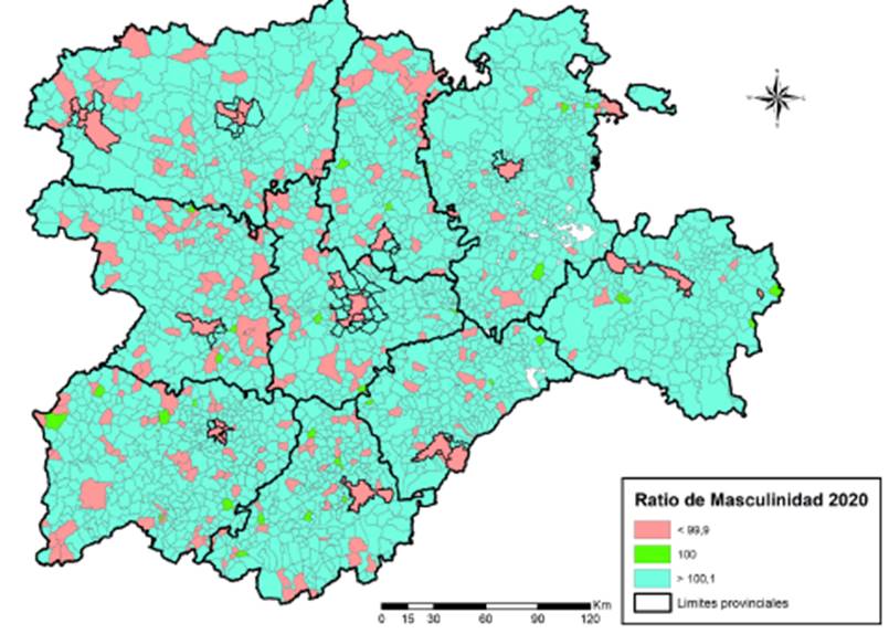 Ratio de masculinidad en 2020