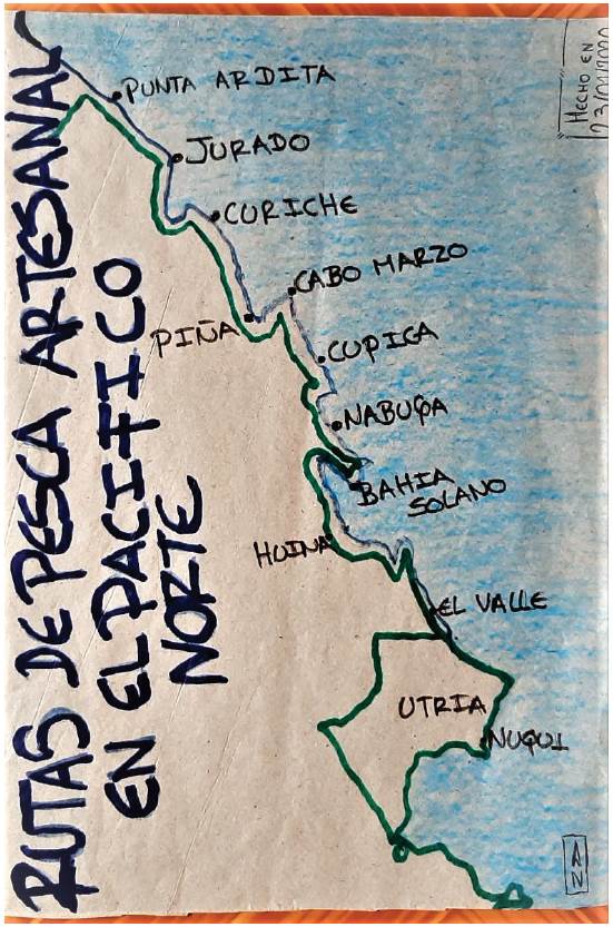 Rutas de pesca artesanal en el Pac�fico norte