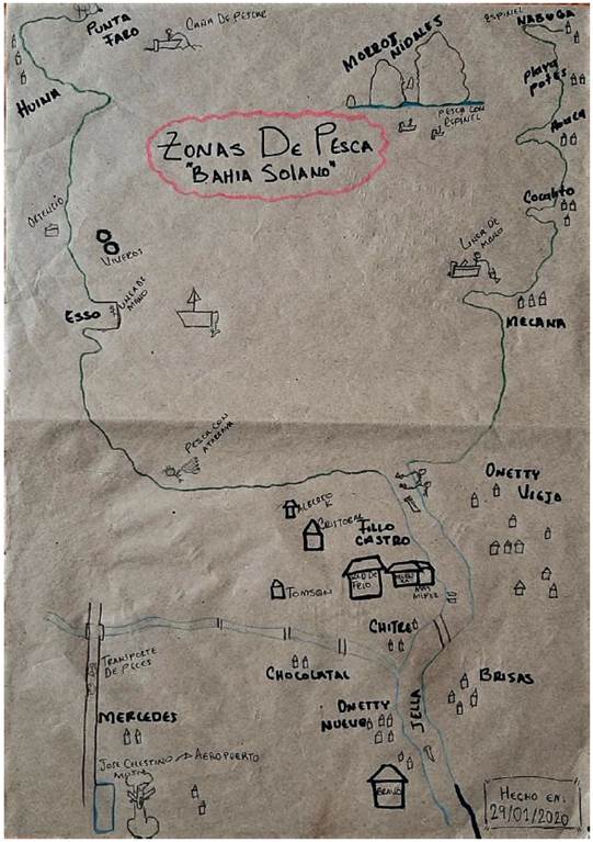 Zonas de pesca en Bah�a Solano