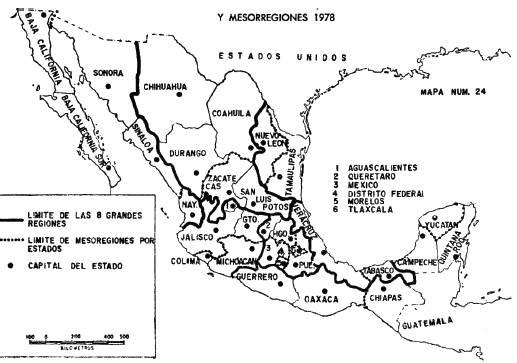 Divisi�n pol�tico-administrativa, grandes regiones y mesorregiones (1978)