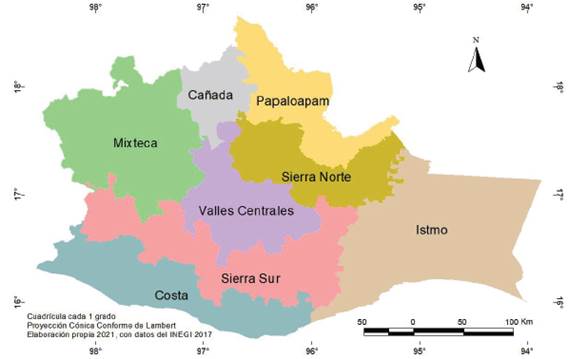 Regiones �tnico-folcl�ricas en Oaxaca