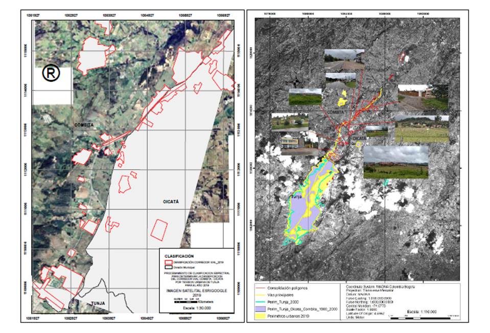 Tejido urbano discontinuo sobre áreas rurales de los municipios de Oicatá, Cómbita y Tunja circunscritos a la doble calzada BTS