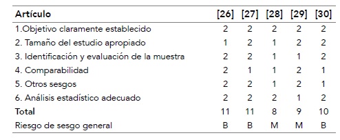 Riesgo de sesgo de los estudios pertenecientes a la dimensión «meaning» del modelo Perma