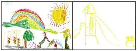 Dibujos realizados por las y los niños que participaron en la investigación