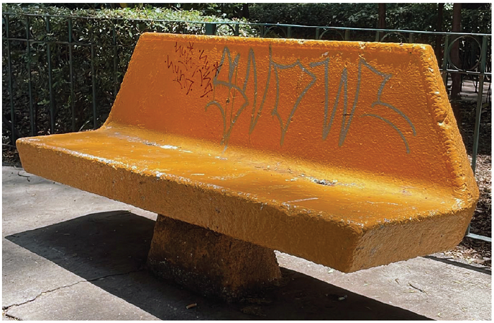 Edmundo Rodríguez, banca para el DDF, parque Salesiano, Azcapotzalco, Ciudad de México, 1971-1976.