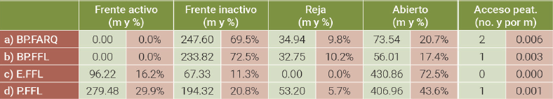 Comparativo de frentes y accesos de �reas de estudio en zona poniente.