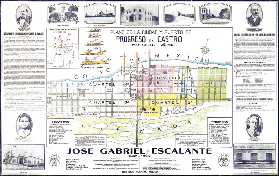 Plano tur�stico de la ciudad y puerto de Progreso, 1926.