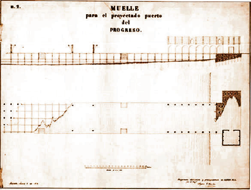 Muelle de Progreso, 1870.