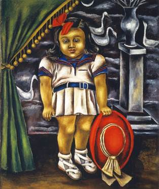 María Izquierdo, La niña del sombrero rojo (1942).