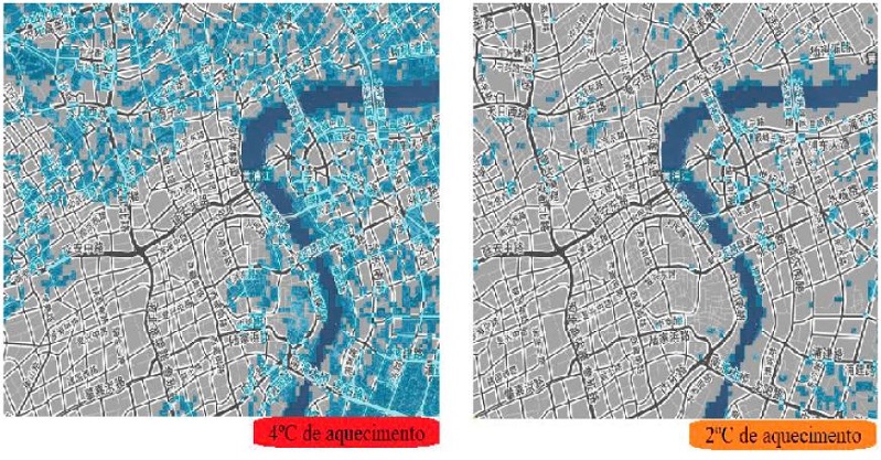 Aumento do n&iacute;vel do mar em Shanghai (proje&ccedil;&atilde;o)