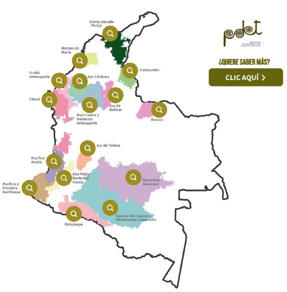 PDET Map in Colombia.
