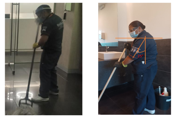 (A) Trapeando, (B) Barriendo.