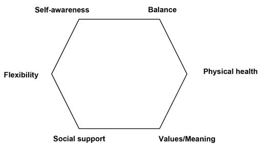 Hexagon of self-care.