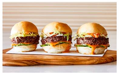 Mini hamburguesas Impossible Burger.