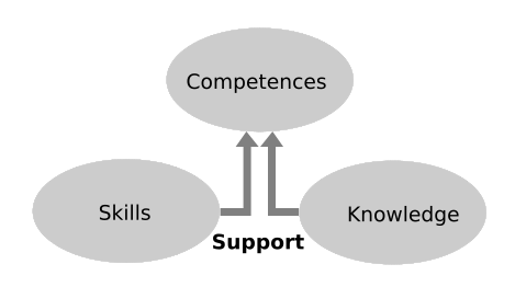  Las habilidades y conocimientos soportan la ejecuci�n de las competencias