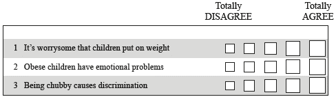 Items examples of the second validation.