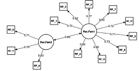 Análisis factorial confirmatorio basado en un modelo de dos factores