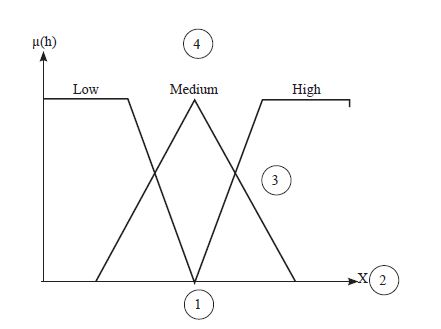 Example of a linguistic variable X with three linguistic
terms