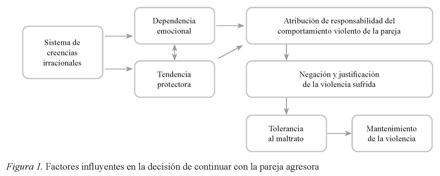 Factores influyentes en la decisión de continuar con la pareja agresora