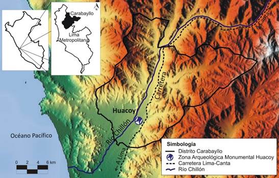 Mapa con la ubicaci�n de Huacoy (elabor�: Edgar Quispe, 2024)