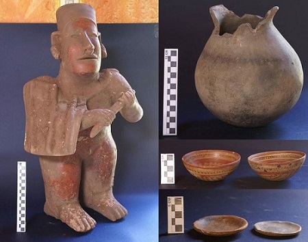 Colecci�n privada en San Juanito de Escobedo custodiada por Arturo Meza. Figurillas y vasijas diagnosticadas de la tradici�n Tumba de Tiro/Teuchitl�n (fotograf�a: Registro INAH, Jalisco)  
