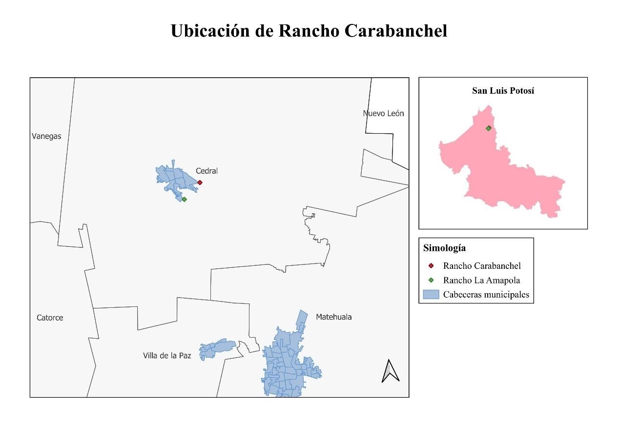 Ubicaci�n del Rancho Carbanchel. Por el autor, 2024