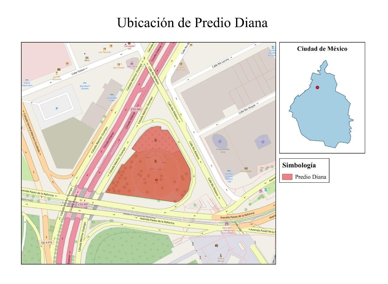 Ubicaci�n del sitio Predio Diana. Por el autor, 2024.