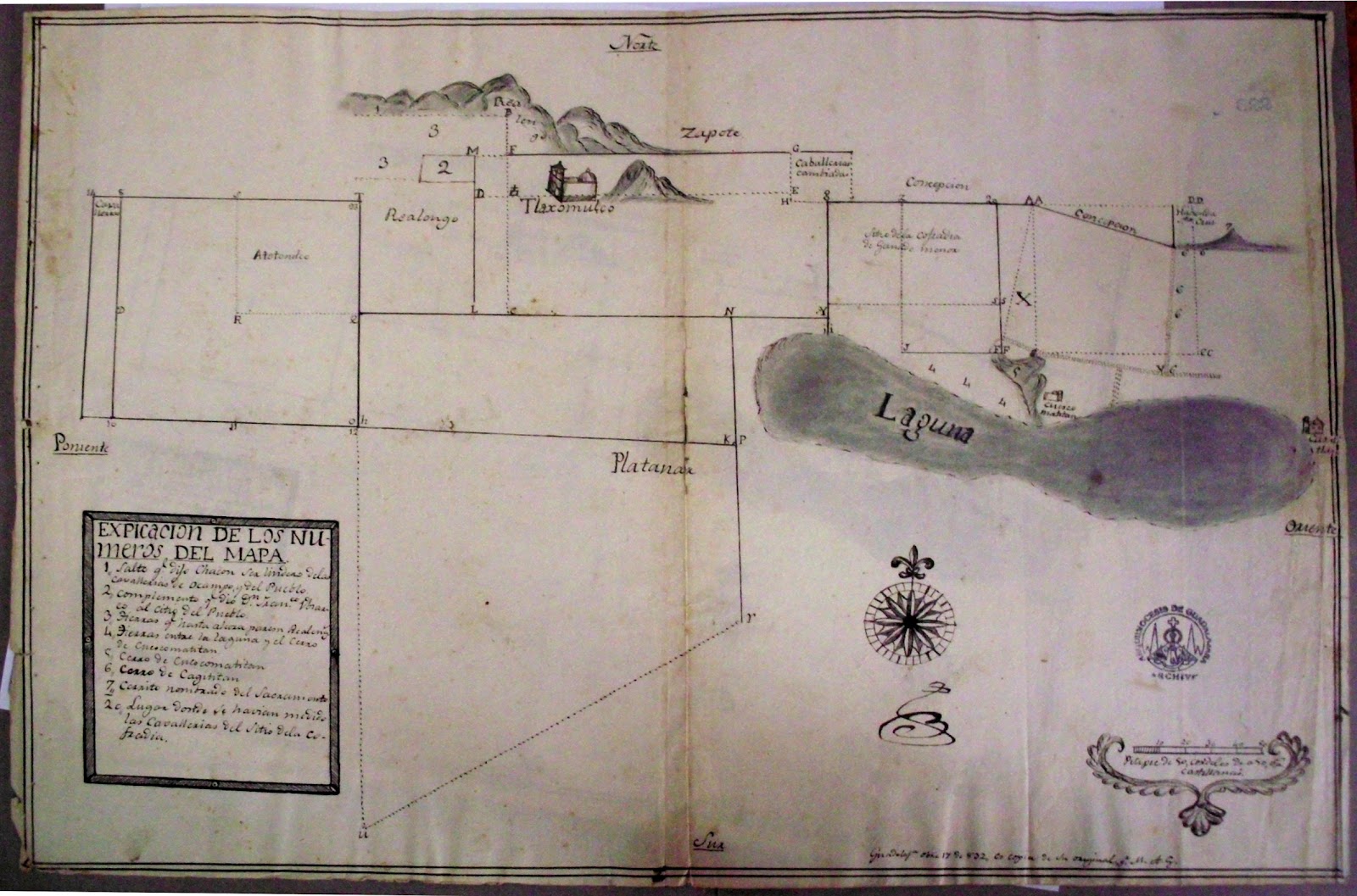 Laguna de Cajititl�nen un documento de 1732 (publicado por Rosales, 2009 y resguardado en el Archivo Hist�rico de la Arquidi�cesis de Guadalajara).