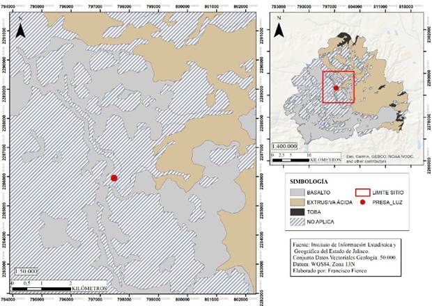 Geolog�a de la zona de estudio (Fienco, 2023: 117)