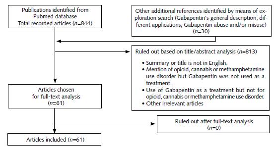 The diagram shows the strategy used for publication selection, starting from initial PubMed database screening, up to the final articles included in the publication.