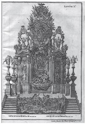 Oath stage for Charles III in the Plaza de la Seo in Valencia