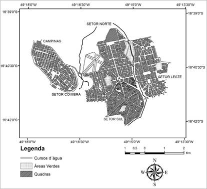 Planta de Goiânia produzida pela empresa Coimbra Bueno & Cia. Ltda., 1947