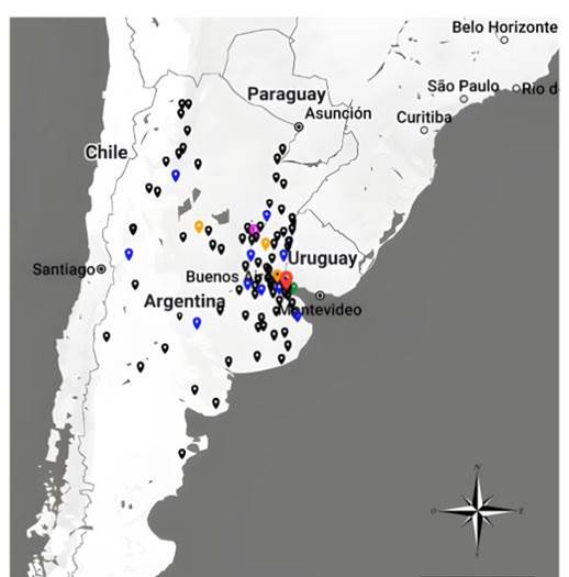 Distribución de las bibliotecas en el territorio argentino en 1909