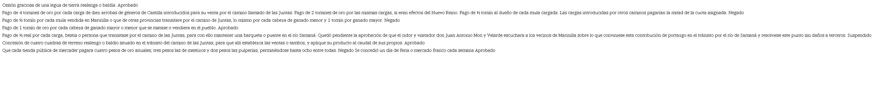 Arbitrios solicitados para el sitio de Marinilla por Francisco Silvestre, 178449
