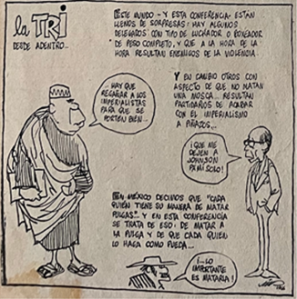 Grfica publicitada como smbolo de las diferencias existentes dentro del encuentro tricontinental, por Ren de la Nuez