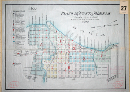 Plano de Punta Arenas en 1912 