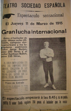 Cartel publicitario del espect�culo de lucha protagonizado por Smith