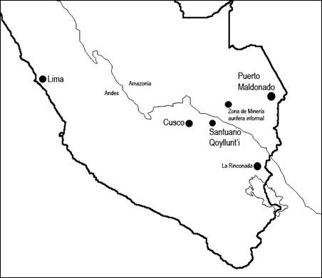 Ubicación del Santuario de Qoyllurit’i 