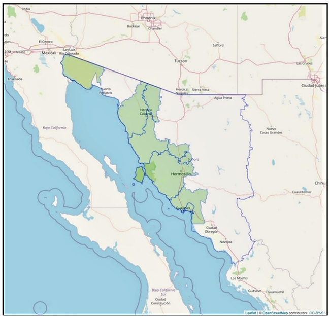 Regiones de cultivo de la uva de mesa en Sonora