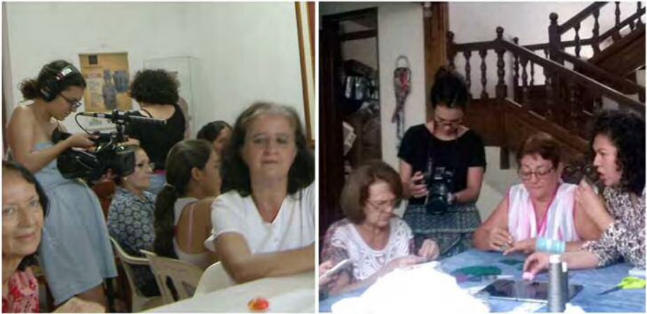 Investigadora registrando el desarrollo de distintas actividades