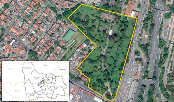 Ubicaci&oacute;n del Jard&iacute;n Cementerio Universal de Medell&iacute;n, Colombia