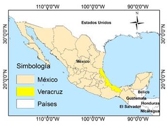 Ubicación geográfica del estado de Veracruz