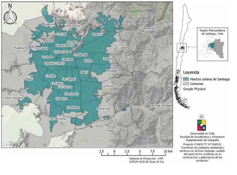 La ciudad de Santiago de Chile:
  localización y contexto espacial de sus comunas   